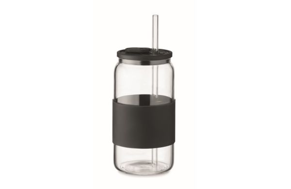 BOROSIP Trinkglas Borosilikat 550ml, schwarz