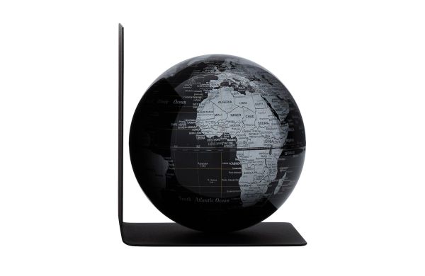 TROIKA-Globus-BOOKGLOBE-SINGLE-schwarz-silberfarben