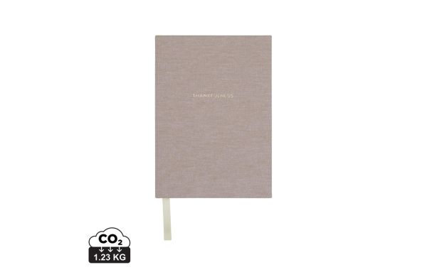 VINGA Thankfulness GRS-recyceltes Papierjournal, beige