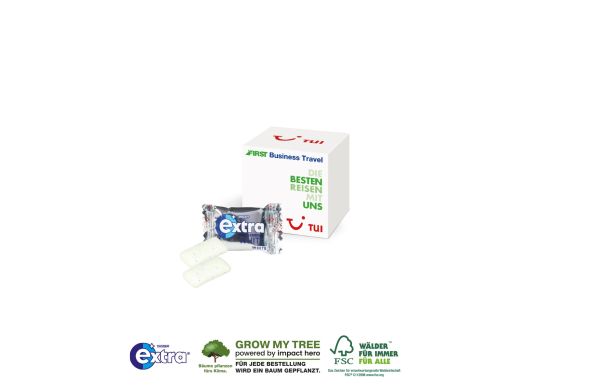 Werbe Fruchtgummi Paperbox Mit Einleger Und Banderole Klimaneutral FSC