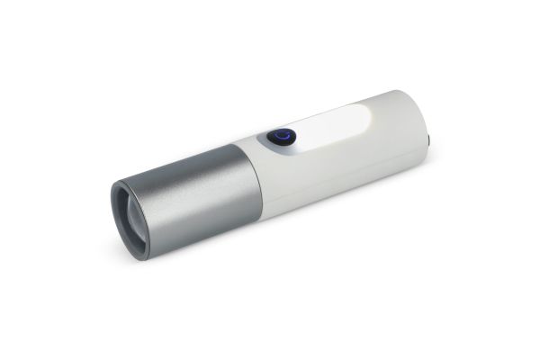 Wiederaufladbare 10-W-LED-Taschenlampe mit Zoomfunktion, 300 lm, weiss