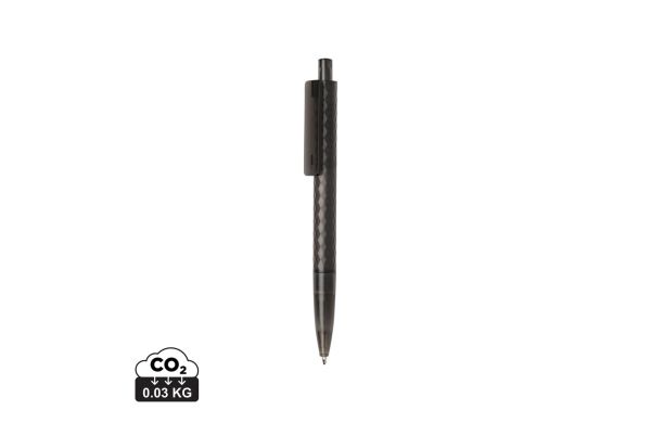 X3 Frosted-Pen aus GRS recyceltem PC, schwarz, blau