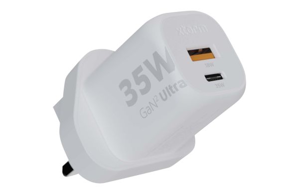 Xtorm XEC035 GaN² Ultra 35 W Wandladegerät mit UK-Stecker, weiss