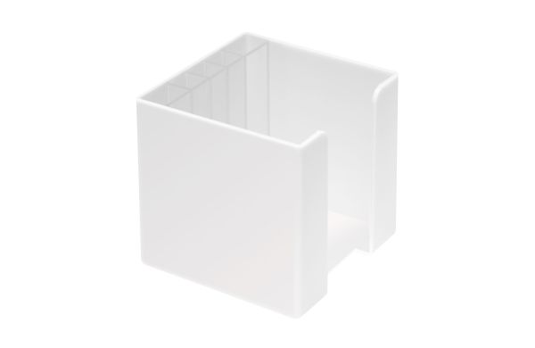 Zettelbox mit Köcher "Alpha", weiß