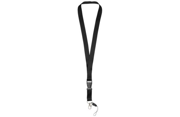 Sagan Lanyard mit abnehmbarer Schnalle und Handyband - schwarz 