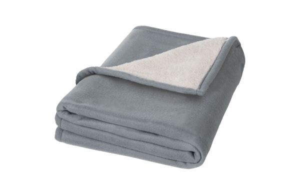 Springwood Decke aus weichem Fleece und Sherpa-Plaid - grau, offwhite 