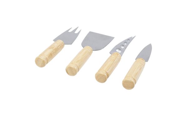 Kerf 4-teiliges Bambus Käseset - natural 