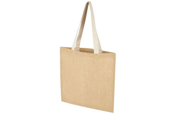 Juta 300 g/m² Jute Tragetasche 7 L - natur, weiss 