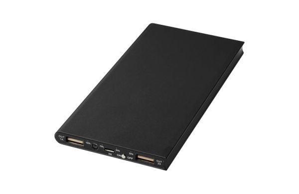 Plate 8000 mAh Aluminium-Powerbank - schwarz 