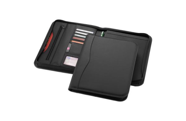 Ebony A4 Reißverschlussmappe - schwarz 