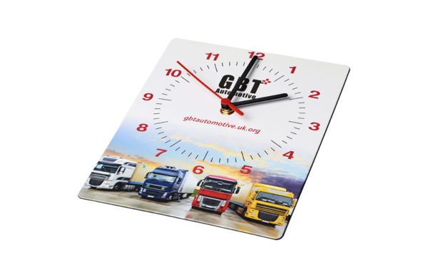 Brite-Clock® rechteckige Wanduhr - schwarz 