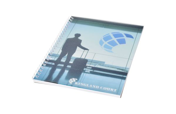 Desk-Mate® A5 Notizbuch mit Kunststoff Cover und Spiralbindung - weiss 