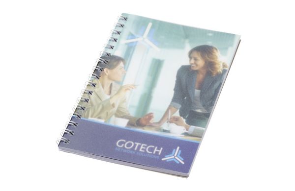 Desk-Mate® A6 Notizbuch mit Kunststoff Cover und Spiralbindung - weiss 