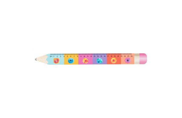 24 cm Lineal, Bleistift Sharpy 24, weiß