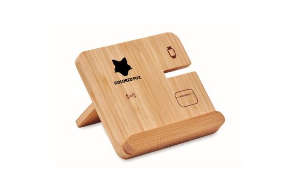 BOOGAR 3in1 faltbare Ladestation 15W, holz