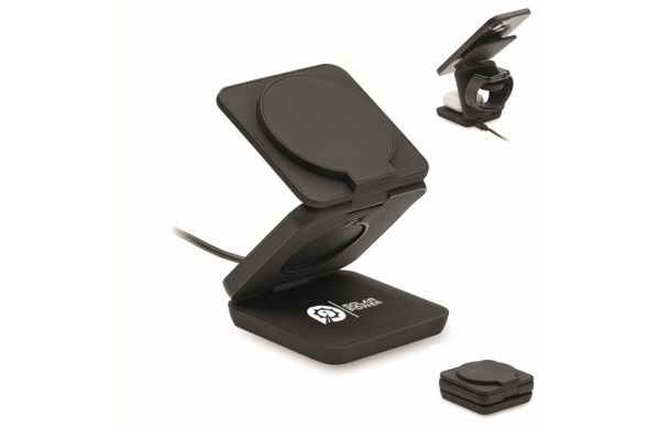 NETICA 3in1 faltbare Ladestation, schwarz