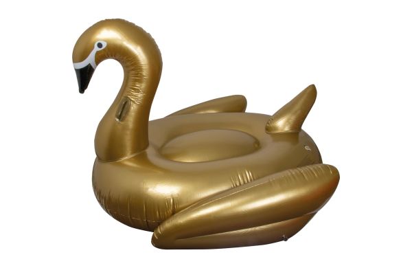 Aufblasbarer-Schwan-gold