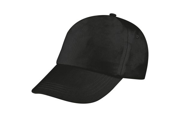 AZO freie 5 Panel Baumwoll-Baseball-Cap - schwarz