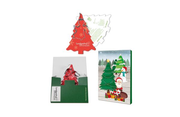 Backförmchen mit Rezeptblock Tannenbaum - in weihnachtlicher Mappe