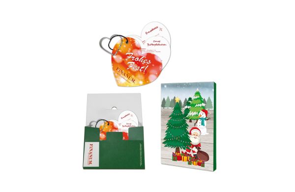 Backförmchen mit Rezeptblock Weihnachtsherz - in weihnachtlicher Mappe