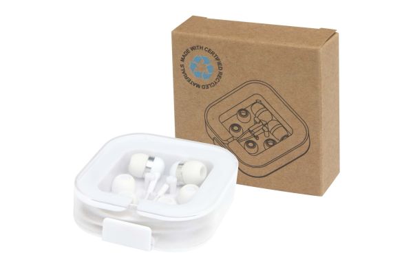 Baekdu kabelgebundenes Headset Typ-C mit Aufbewahrungsbox aus recyceltem Kunststoff, weiss