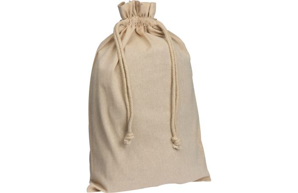 Beutel aus recycelter Baumwolle mit Kordel - beige