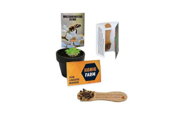 Bienenhelfer-Stick mit Samen, Lasergravur