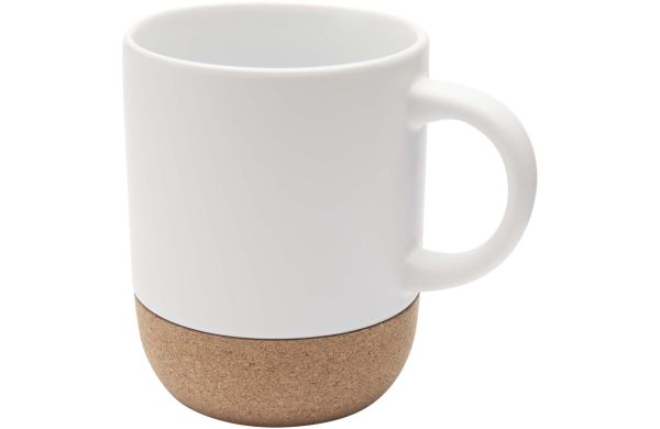 Billie 300 ml Keramiktasse mit Korkdetails, weiss