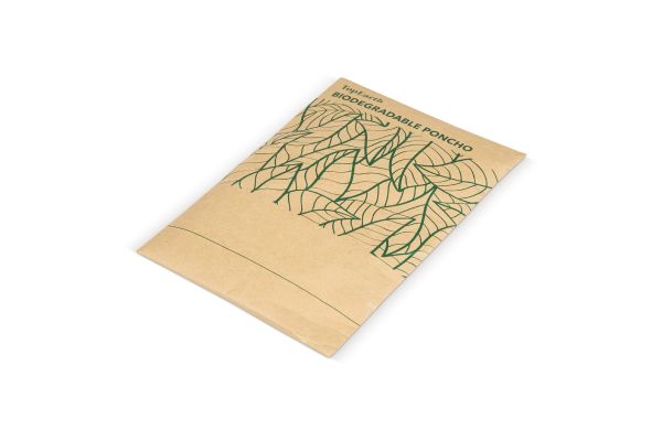Biologisch abbaubarer Regenponcho, natur