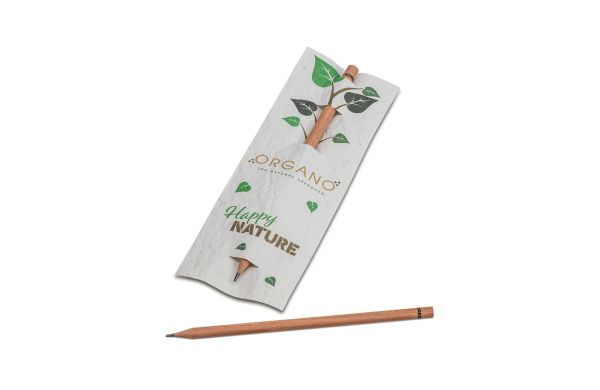 Bleistift mit Samenpapieretui, Lasergravur