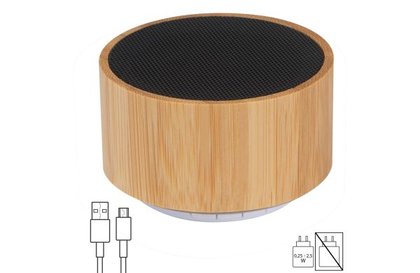 Bluetooth Lautsprecher mit Bambusummantelung - beige
