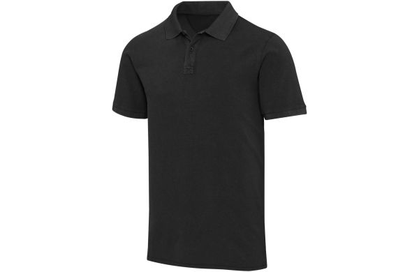Calgary Poloshirt für Herren im Washed Look, 200 g/m2, schwarz, XS