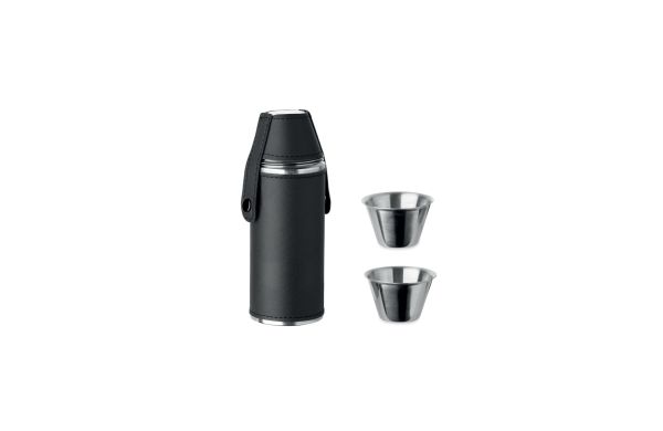 COCOON Flasche mit Schnapsbechern, schwarz