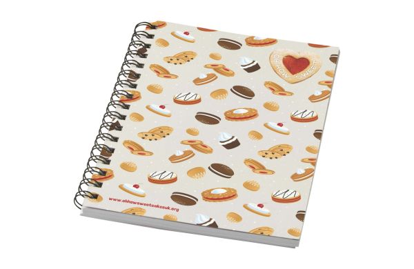 Desk-Mate A6 farbiges Notizbuch mit Spiralbindung, offwhite
