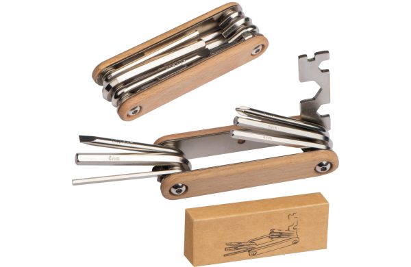 Fahrradwerkzeug mit Holzschalen - beige