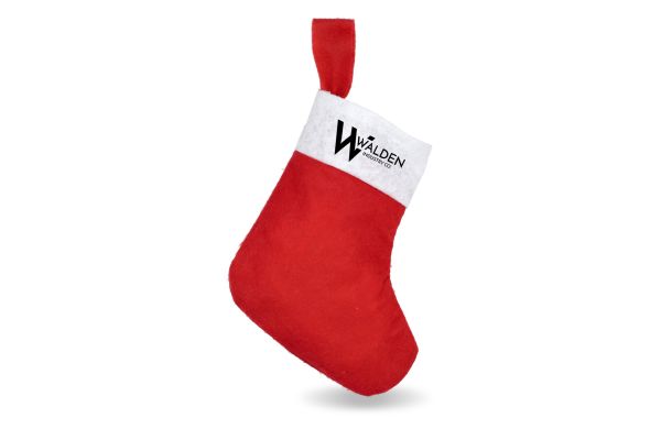 Filz-Weihnachtsstrumpf 24cm, weiss/rot