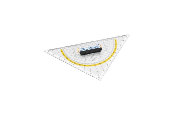 Geodreieck "BIG", transparent / gelb