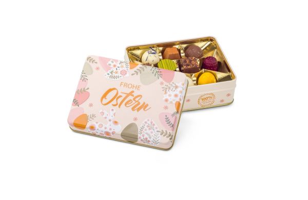 Geschenkartikel / Präsentartikel: Frohe Ostern - Pralinendose mit 125 g
