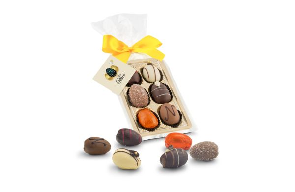 Geschenkartikel / Präsentartikel: Schokoladen-Pralineneier, 6 Stück, 125 g