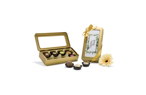 Geschenkartikel / Präsentartikel: Golddose Vielen Dank