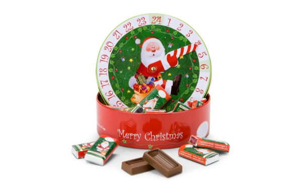 Geschenkartikel / Präsentartikel: Runder Schokoladen Adventskalender