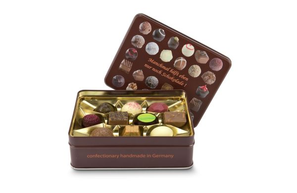 Geschenkartikel / Präsentartikel: Schokoladenauswahl - Pralinendose mit 125 g