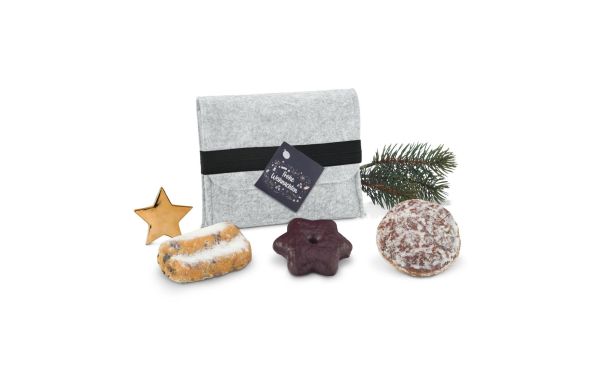 Geschenkset / Präsenteset: Filztasche mit Gebäck