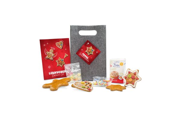 Geschenkset / Präsenteset: Kreativset Lebkuchenfiguren, Dekorier-Set mit 5 Lebkuchenteilen (480 g)