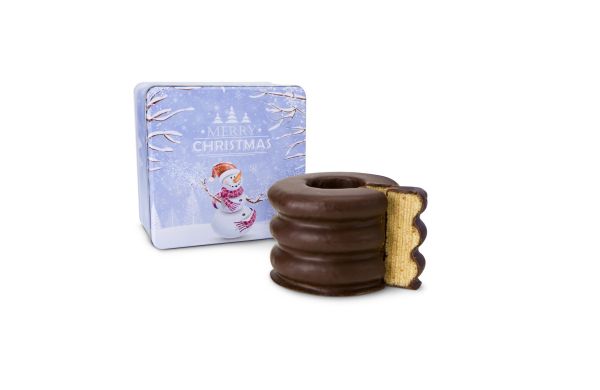 Geschenkset: Baumkuchen in Weihnachtsdose