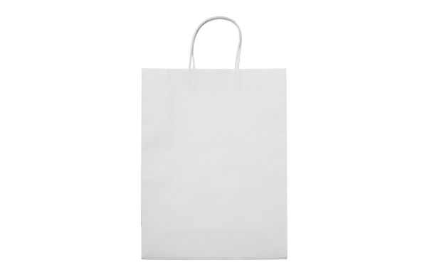 Große Papiertasche im Eco Look 120g-m², weiss