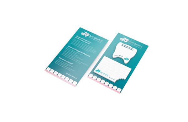 Haftnotiz-Karte Note-Card Form - Zahn - Rechteck mit Abbiss