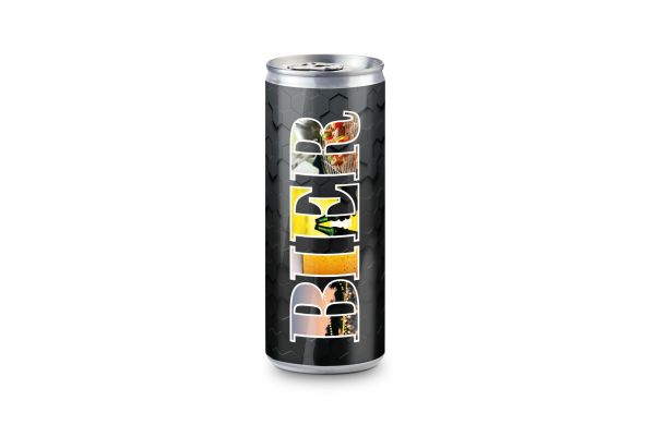 Helles Bier in der Slimline Dose, feinherb und leicht malzig - Folien-Etikett, 250 ml