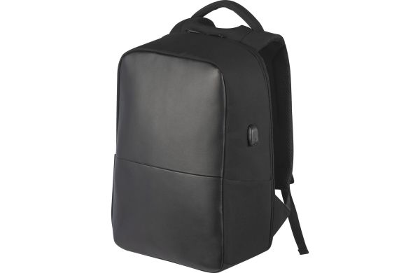 Hochwertiger Rucksack mit USB Anschluss - schwarz