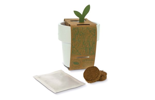 Hot-but-cool Tasse mit Basilikum, weiss